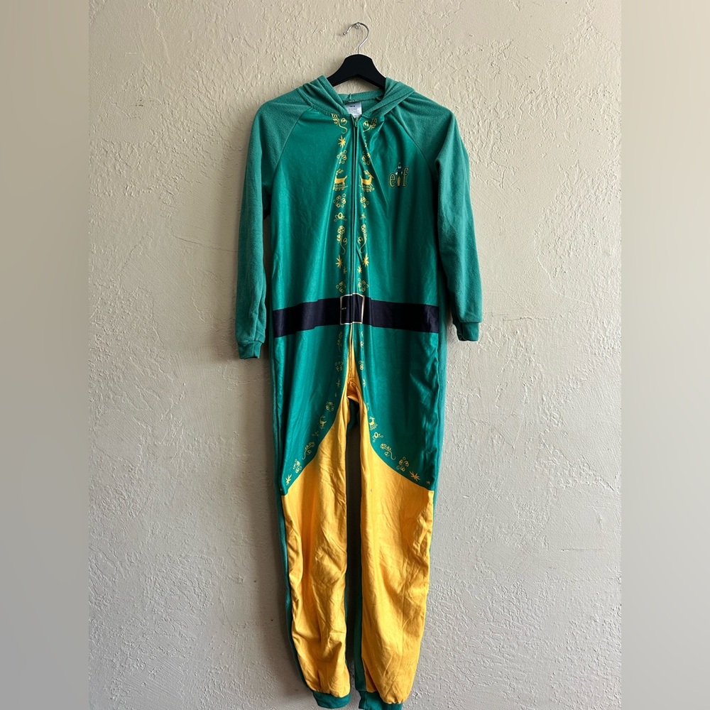 Elf Green and Yellow Hooded Onesie NWT
